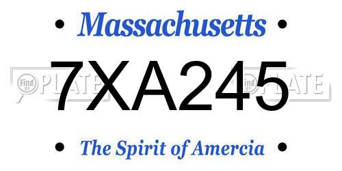 7XA245 Massachusetts License Plate