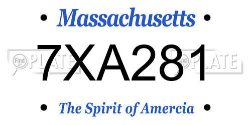 7XA281 Massachusetts License Plate