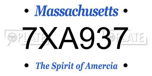 7XA937 Massachusetts License Plate