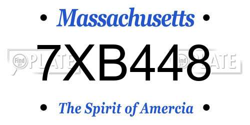7XB448 Massachusetts License Plate