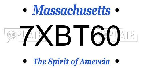 7XBT60 Massachusetts License Plate