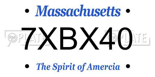 7XBX40 Massachusetts License Plate