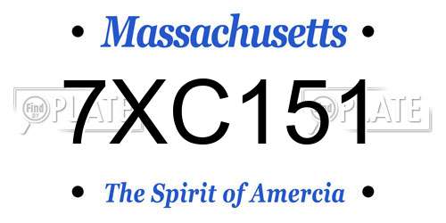7XC151 Massachusetts License Plate