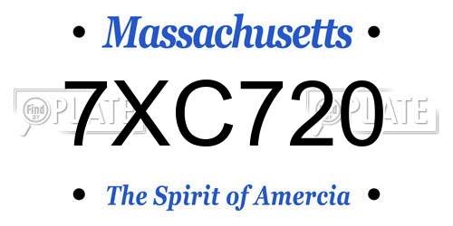 7XC720 Massachusetts License Plate