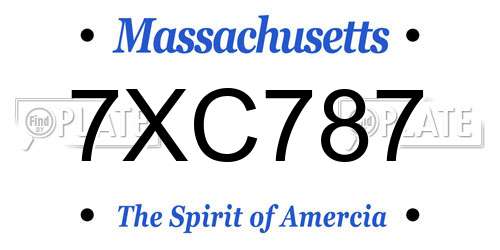 7XC787 Massachusetts License Plate