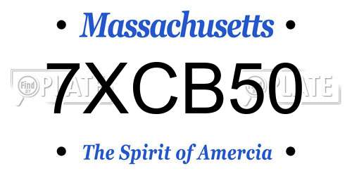 7XCB50 Massachusetts License Plate