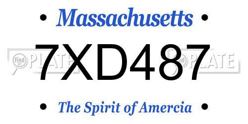 7XD487 Massachusetts License Plate