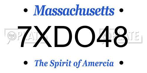 7XDO48 Massachusetts License Plate