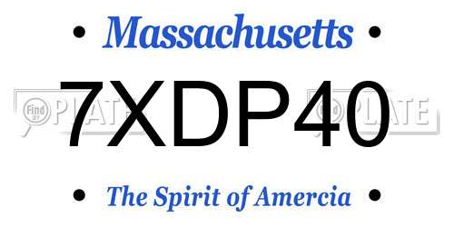 7XDP40 Massachusetts License Plate