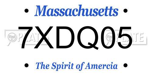 7XDQ05 Massachusetts License Plate