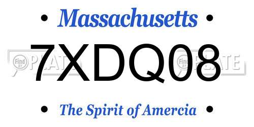 7XDQ08 Massachusetts License Plate