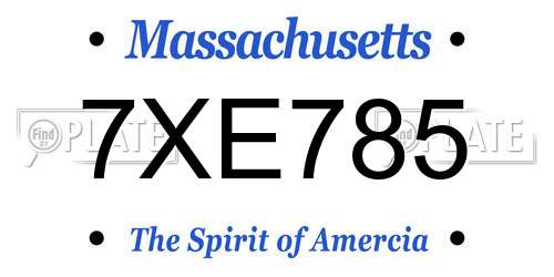 7XE785 Massachusetts License Plate