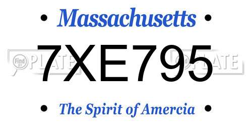 7XE795 Massachusetts License Plate