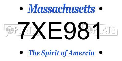 7XE981 Massachusetts License Plate