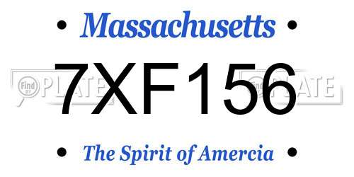 7XF156 Massachusetts License Plate