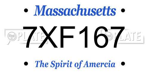 7XF167 Massachusetts License Plate