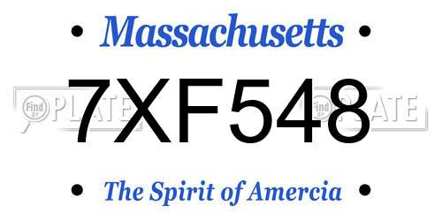 7XF548 Massachusetts License Plate