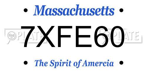 7XFE60 Massachusetts License Plate