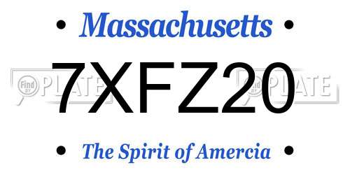 7XFZ20 Massachusetts License Plate