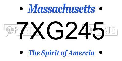 7XG245 Massachusetts License Plate