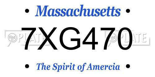 7XG470 Massachusetts License Plate