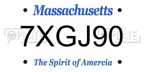 7XGJ90 Massachusetts License Plate
