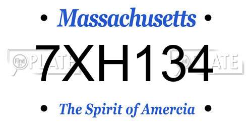7XH134 Massachusetts License Plate