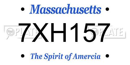 7XH157 Massachusetts License Plate