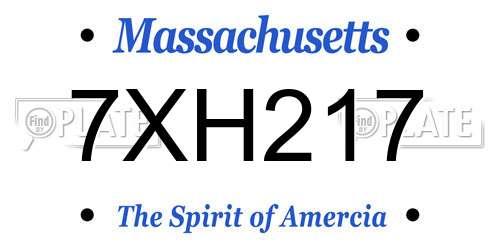 7XH217 Massachusetts License Plate
