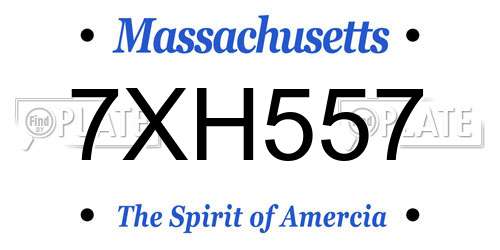 7XH557 Massachusetts License Plate