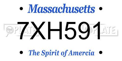 7XH591 Massachusetts License Plate