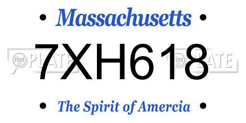 7XH618 Massachusetts License Plate