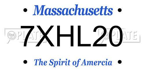 7XHL20 Massachusetts License Plate