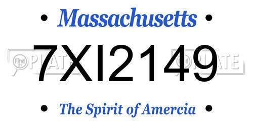 7XI2149 Massachusetts License Plate