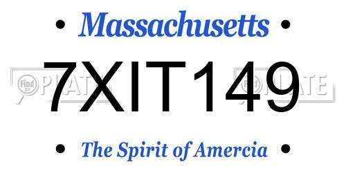 7XIT149 Massachusetts License Plate