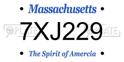 7XJ229 Massachusetts License Plate
