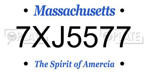 7XJ5577 Massachusetts License Plate
