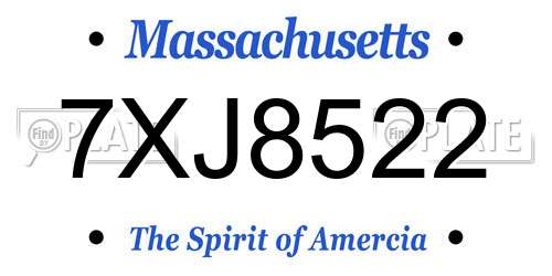 7XJ8522 Massachusetts License Plate