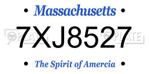 7XJ8527 Massachusetts License Plate