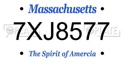 7XJ8577 Massachusetts License Plate