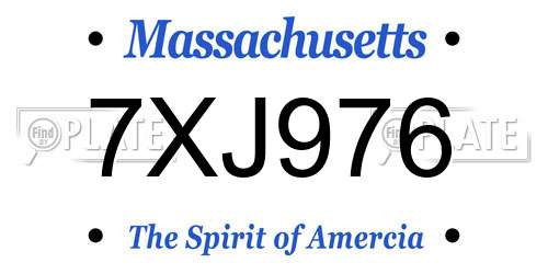 7XJ976 Massachusetts License Plate