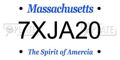 7XJA20 Massachusetts License Plate