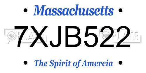 7XJB522 Massachusetts License Plate