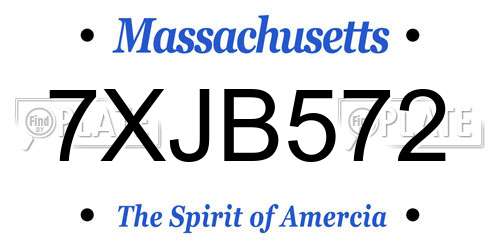 7XJB572 Massachusetts License Plate