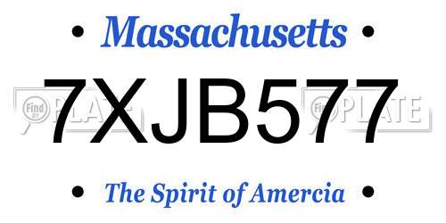 7XJB577 Massachusetts License Plate