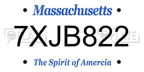 7XJB822 Massachusetts License Plate