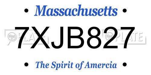 7XJB827 Massachusetts License Plate