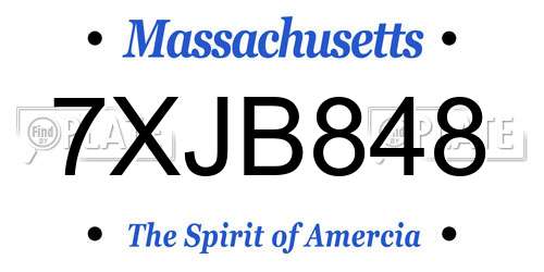7XJB848 Massachusetts License Plate