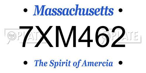 7XM462 Massachusetts License Plate