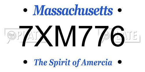 7XM776 Massachusetts License Plate